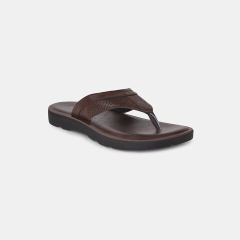 Bata dark brown casual thong slippers for men